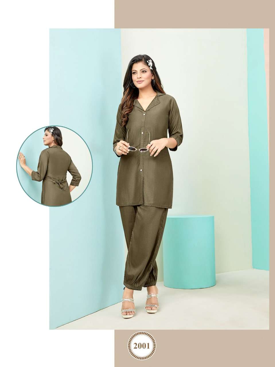 SOPHIA VOL 2 CHINON FABRIC AFGANI STYLIST HANDWORK CO ORD SET BY S3FOREVER BRAND 2001